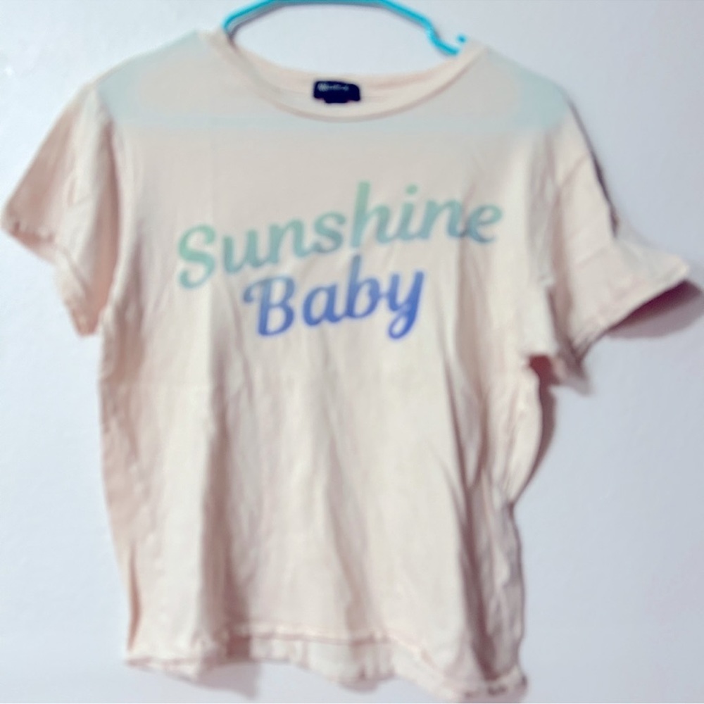 Wildfox Sunshine Baby Light Pink Tee Sz S